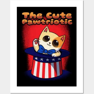 The Cute Patriotic Cat Gift Posters and Art